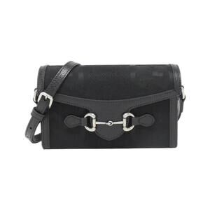 GUCCI Black Horsebit Shoulder Bag